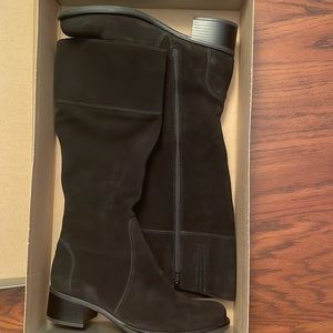 La CANADIENNE black suede knee high boots